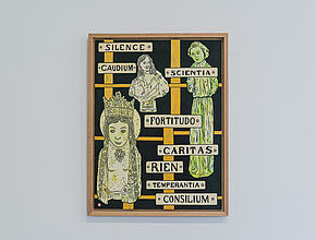 Géraldine Kosiak. Athéna, 2020 / Silence ne dort jamais, 2022 65x85 cm, peinture acrylique sur carton. crédit photo: Benjamin Roudet - Agrandir l'image (fenêtre modale)