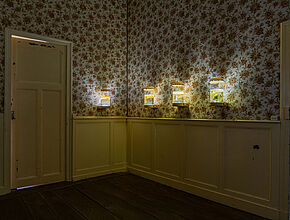 Ilazki de Portuondo. Les faiseuses d’anges, 2019 Dimensions variables, récipients de verre avec plantes, supports bois, système LED. crédit photo: Benjamin Roudet - Agrandir l'image (fenêtre modale)