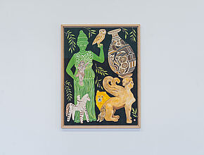 Géraldine Kosiak. Athéna, 2020 / Silence ne dort jamais, 2022 65x85 cm, peinture acrylique sur carton. crédit photo: Benjamin Roudet - Agrandir l'image (fenêtre modale)